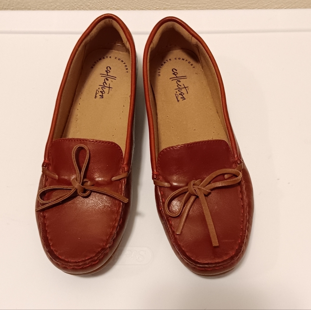 Clarks | US 8 Dameo Swing Driving Style Loafer Burgundy Reddish Brown Leather